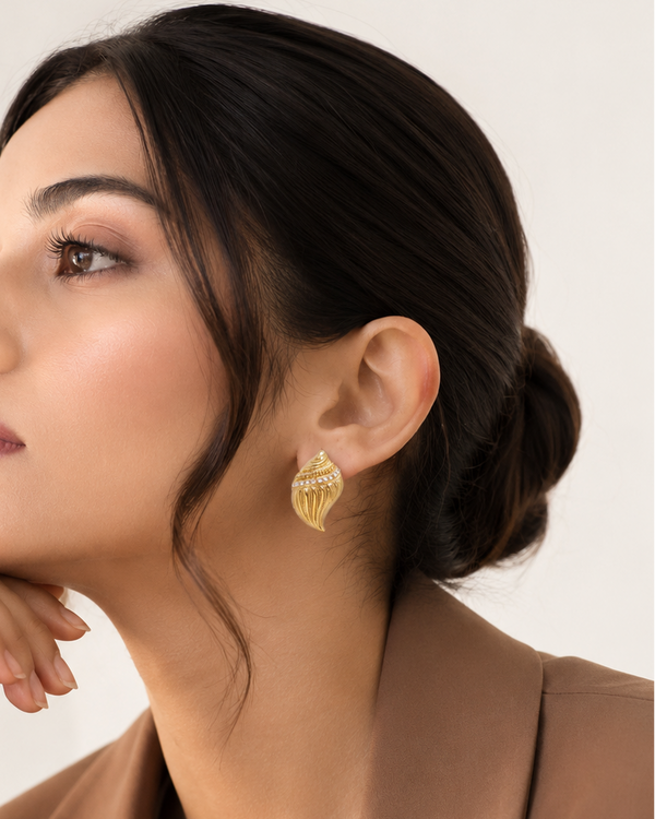 Golden Conch Studs