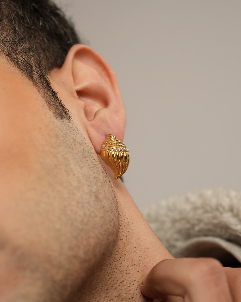 Golden Conch Studs
