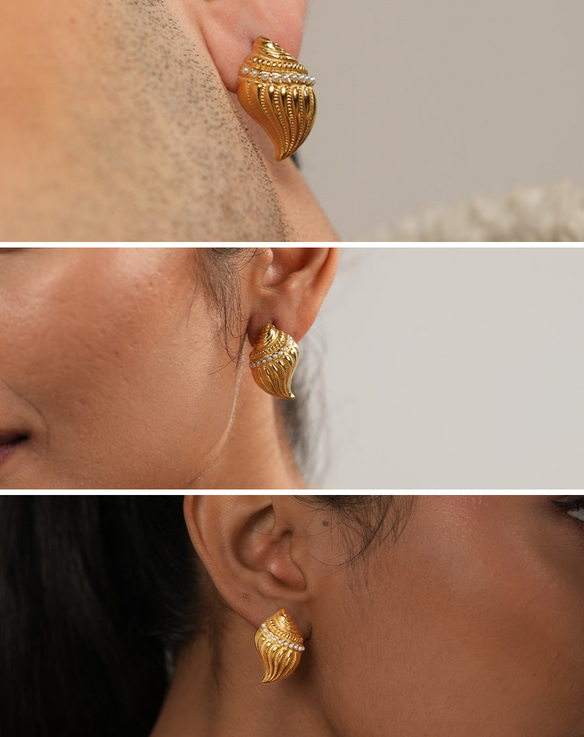 Golden Conch Studs