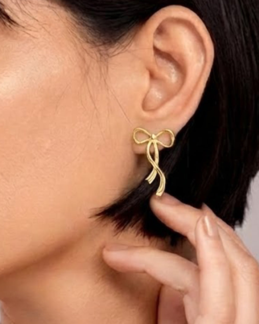 Tied to myself earrings by imaraya – symbolic gold plated earrings, hypoallergenic anti tarnish jewelry