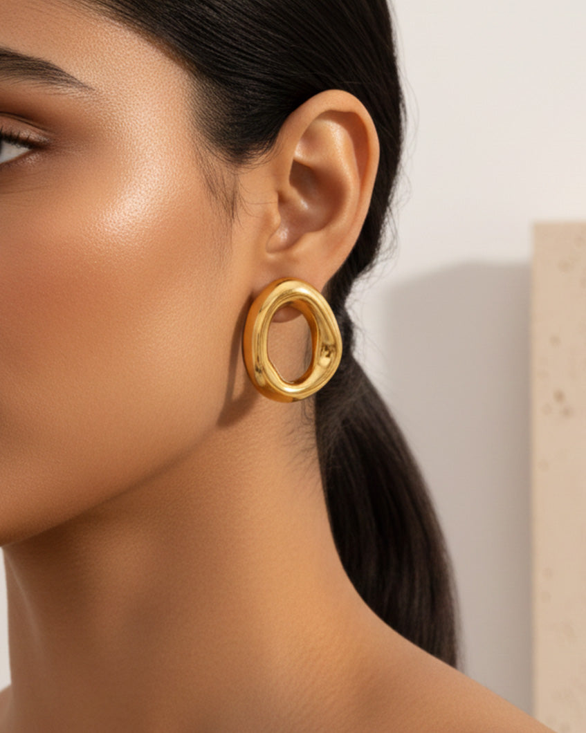 Evolve Anyway Earrings by Imaraya – gold plated modern earrings, hypoallergenic anti-tarnish jewelry