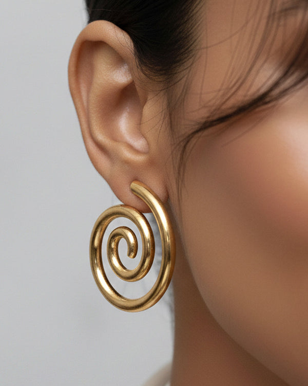 Becoming Tide Earrings by Imaraya – ocean inspired gold plated earrings, hypoallergenic jewelry