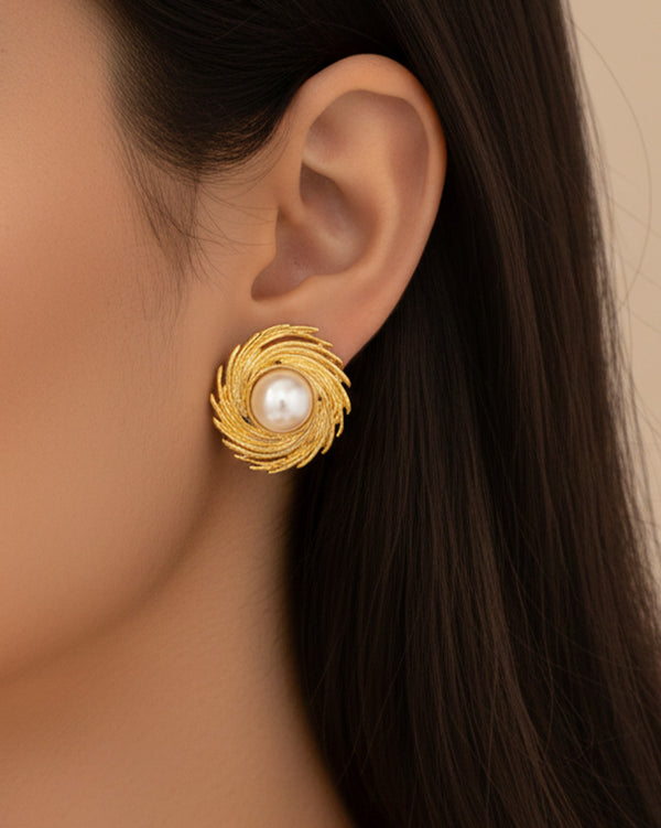 Radiate Anyway Earrings by Imaraya – statement gold plated earrings, hypoallergenic jewelry