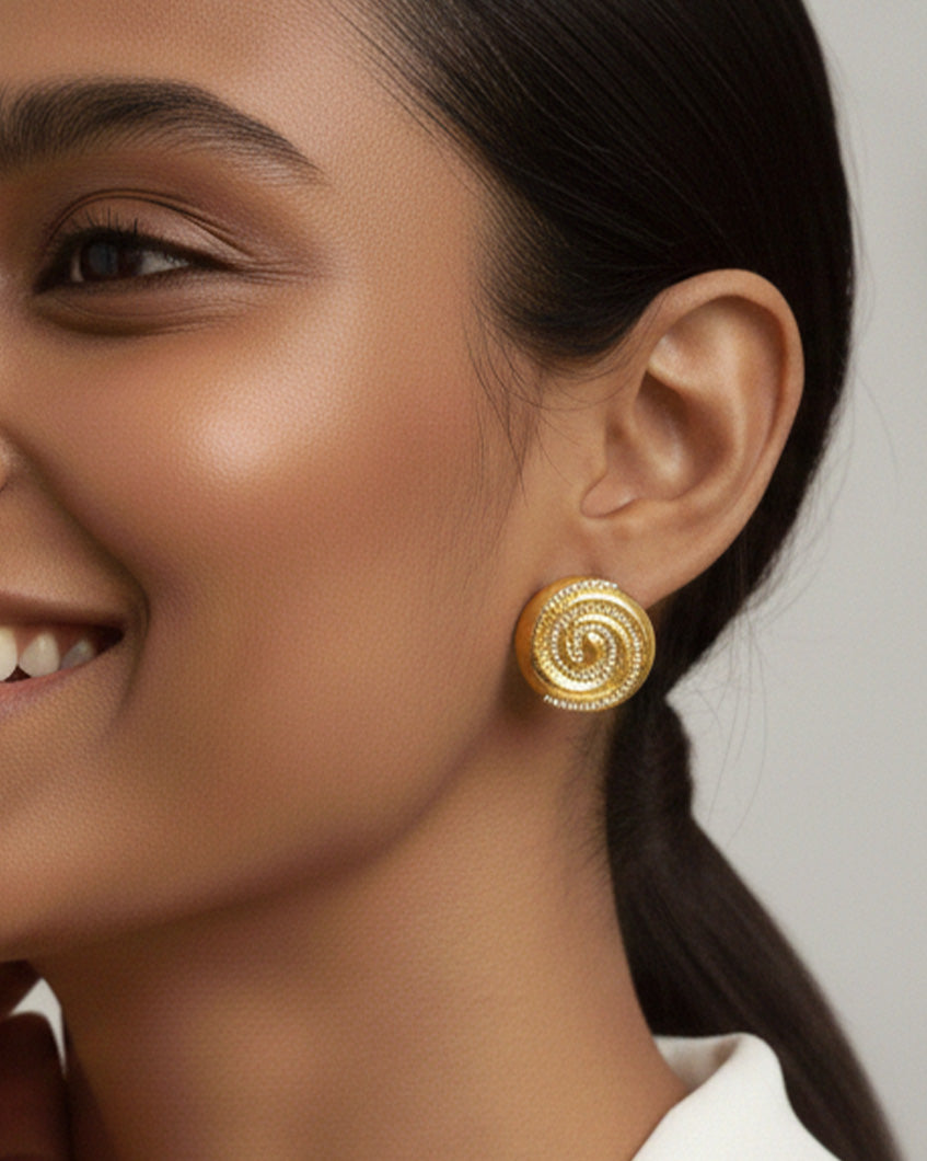 Radiate Within Earrings by Imaraya – gold plated modern earrings, hypoallergenic anti-tarnish jewelry