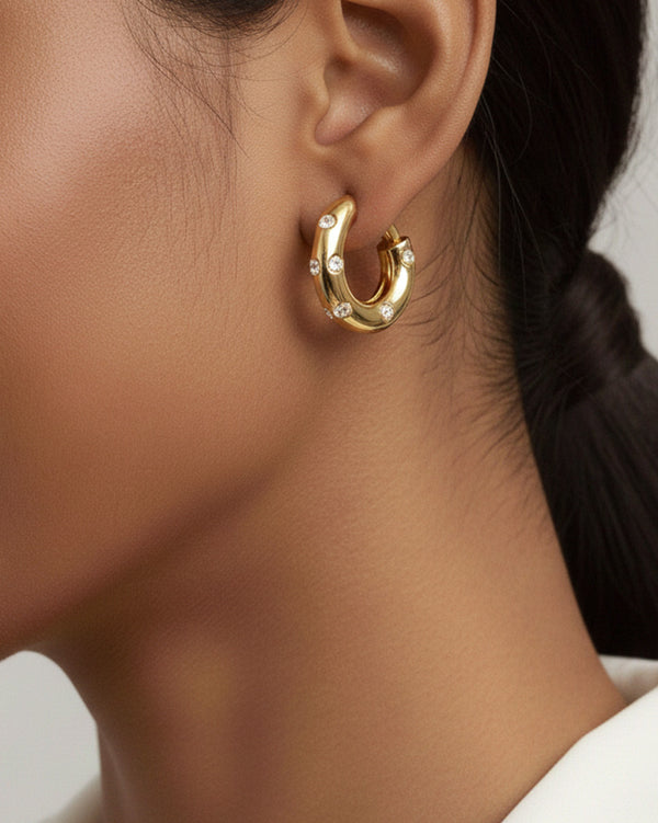 Grace Within Earrings by Imaraya – minimalist gold plated earrings, hypoallergenic anti-tarnish jewelry