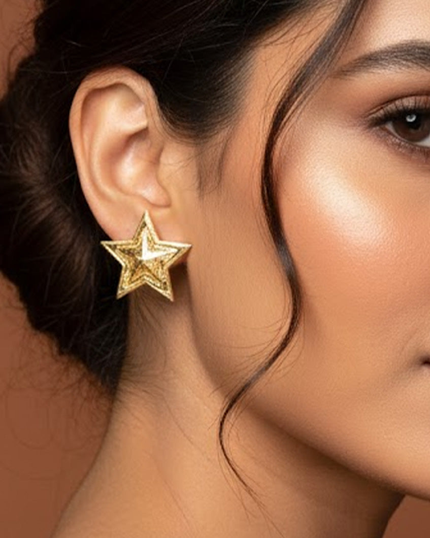 Stargirl Earrings by Imaraya – gold plated celestial earrings, hypoallergenic anti-tarnish women’s jewelry