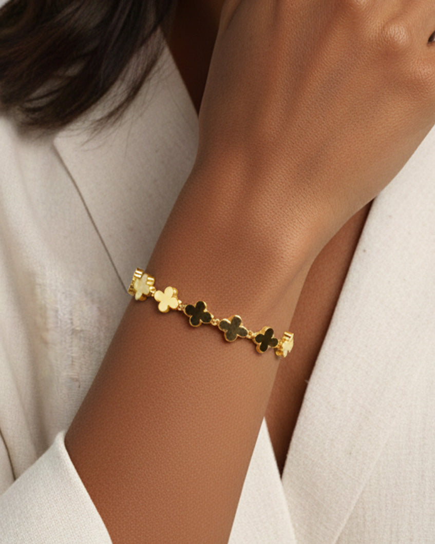 Unbreakable Bloom Bracelet by Imaraya – floral gold plated bracelet, hypoallergenic anti-tarnish jewelry