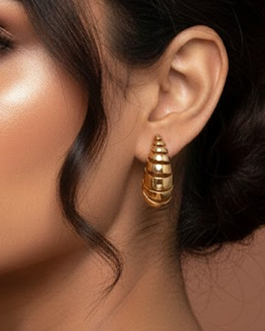 Work In Progress Studs - Textured gold stud earrings. Anti-tarnish, hypoallergenic & lightweight for sensitive ears.