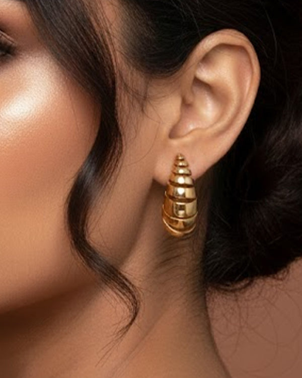 Work In Progress Studs - Textured gold stud earrings. Anti-tarnish, hypoallergenic & lightweight for sensitive ears.