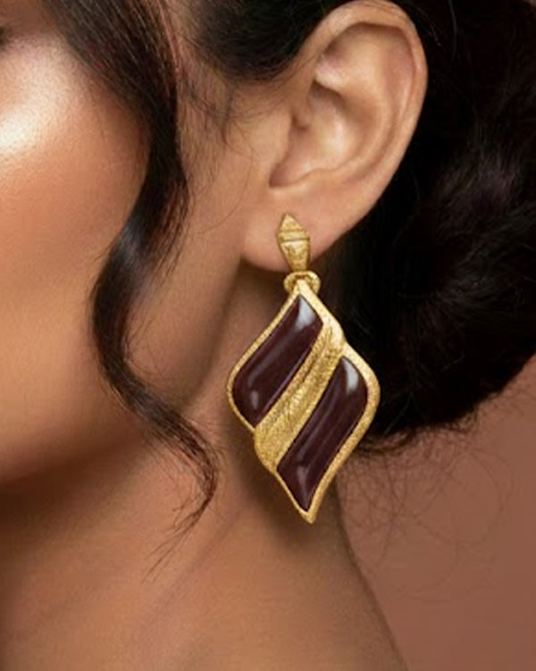 Calm My Strength Earrings - Dual-tone gold drop earrings. Water-resistant, anti-tarnish & hypoallergenic for everyday power.
