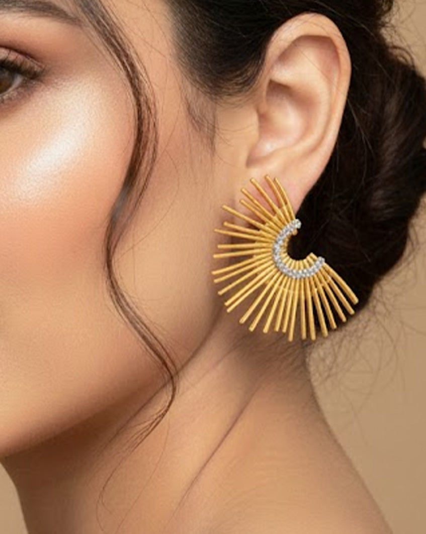 Born to Rise Studs - Wing-inspired fan-shaped studs. Water-resistant, anti-tarnish & hypoallergenic for all skin tones.