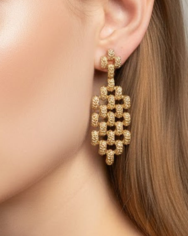 Guarded Within Earring - Gold statement earring. Lightweight, durable & anti-tarnish for confident, daily wear.