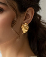Load image into Gallery viewer, Born of Tide Earrings by Imaraya – ocean inspired gold plated earrings, hypoallergenic jewelry
