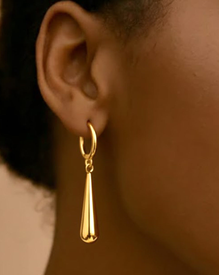 Flow With Grace Earrings by Imaraya – elegant gold plated earrings, hypoallergenic anti-tarnish jewelry