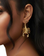 Load image into Gallery viewer, Scorpio Rising Earrings by Imaraya – zodiac inspired gold plated earrings, hypoallergenic jewelry
