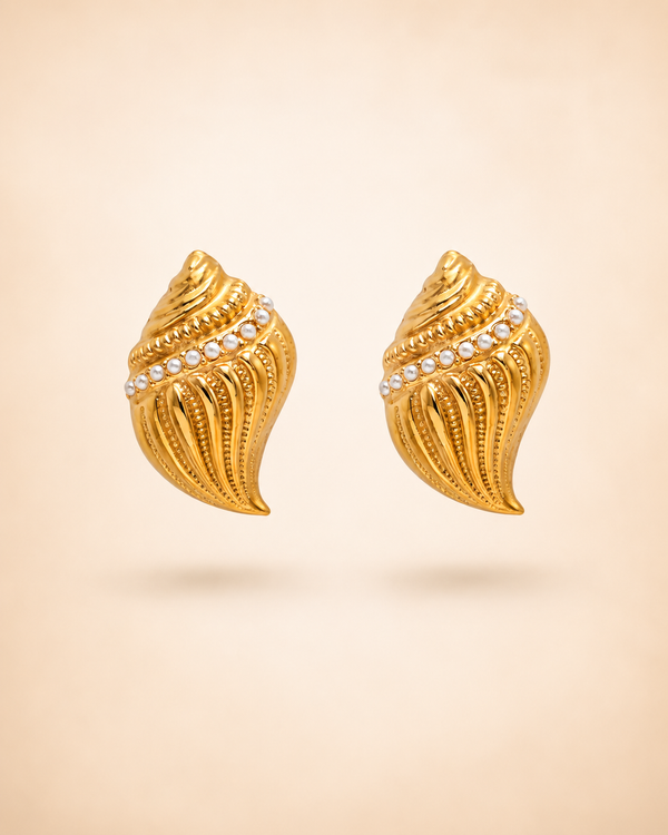 Golden Conch Studs